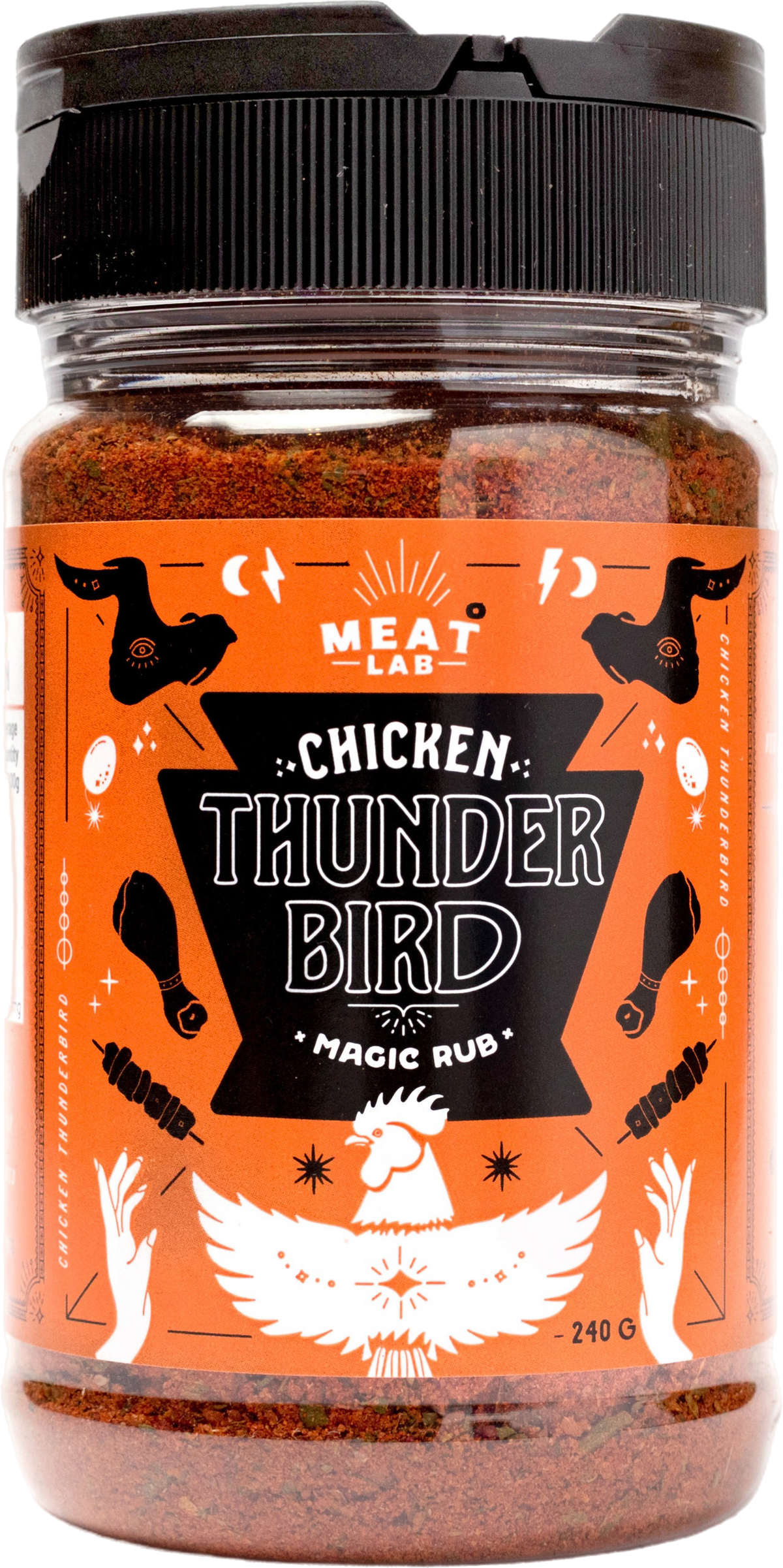 Chicken Thunderbird jar, a Meat Lab rub for chicken