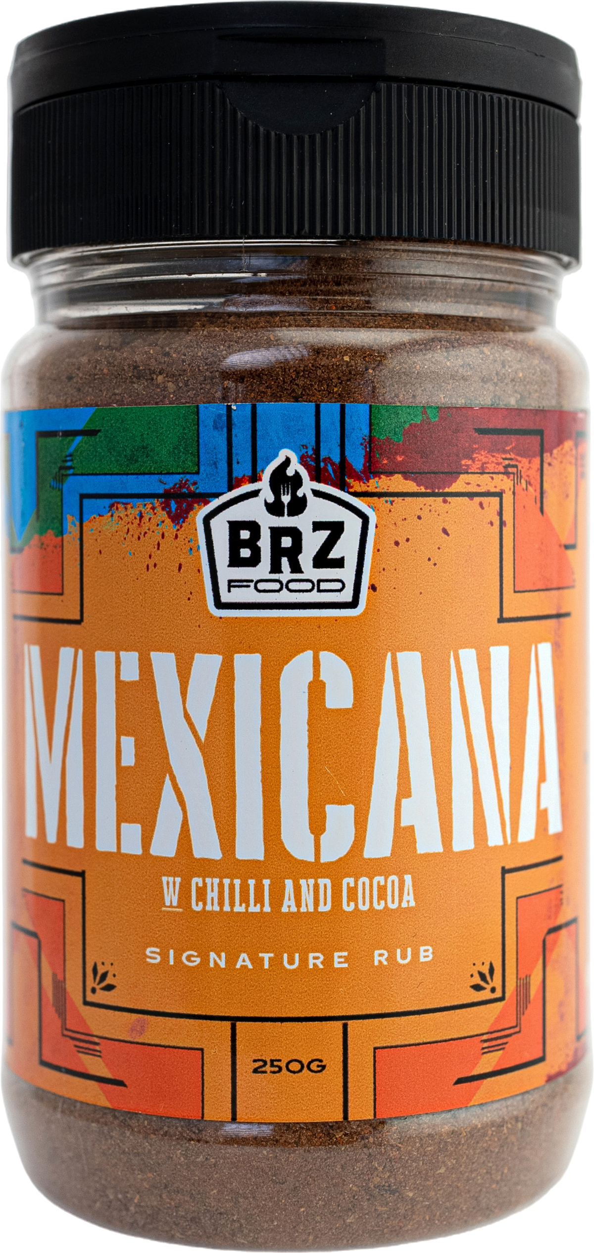 Mexicana jar with chilli and cocoa, a dark powdered rub